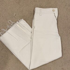 White Frayed Hem Jeans Zara